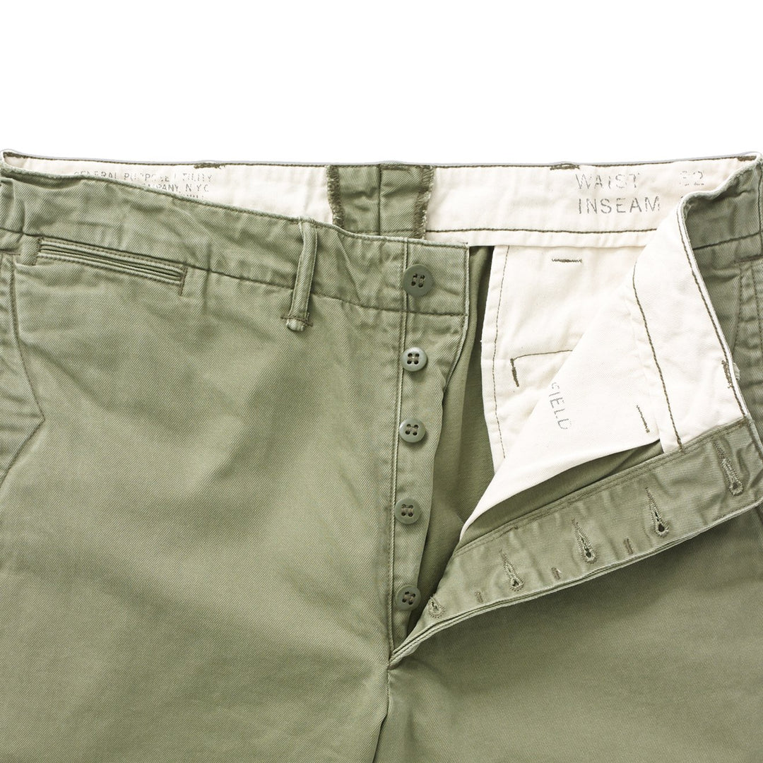 RRL by Ralph Lauren Officers Flat Pant Chino Olive | Yards Store