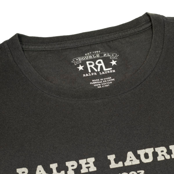 RRL by Ralph Lauren Graphic Logo T-Shirt Faded Black Canvas