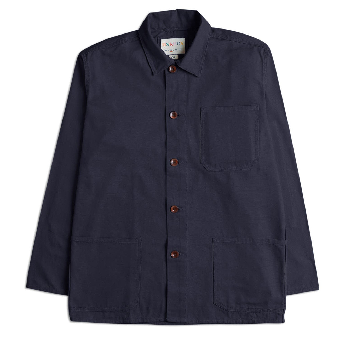 Uskees 3001 Buttoned Overshirt Midnight Blue | Yards Store