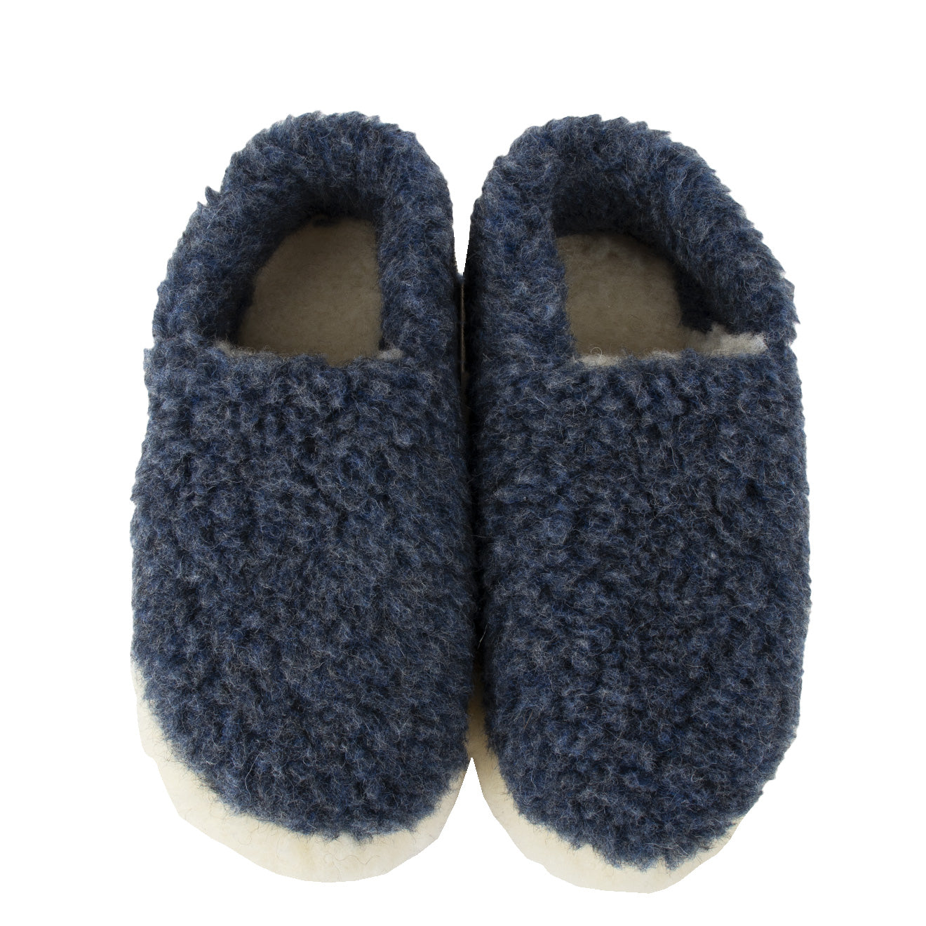 Yoko Wool Siberian Wool Slippers Dark Blue | Yards Store Menswear